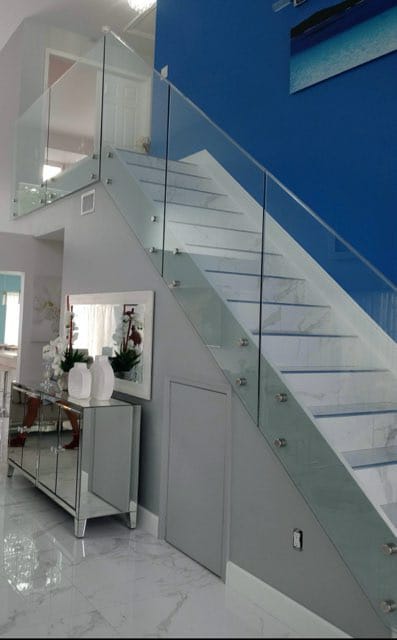 Glass Railing Staircase Installation - Handyman Group SFL