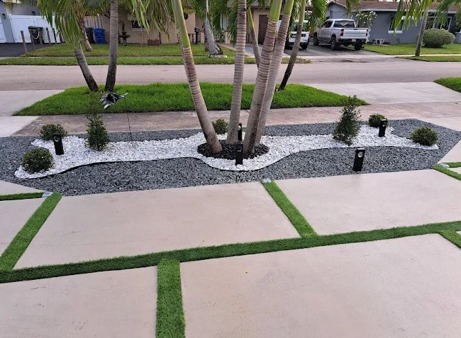 Landscape Rock Bed and Paver Walkway Installation - Handyman Group SFL